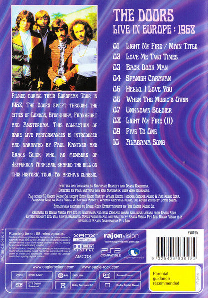 The Doors : Live In Europe 1968 (DVD-V, PAL)