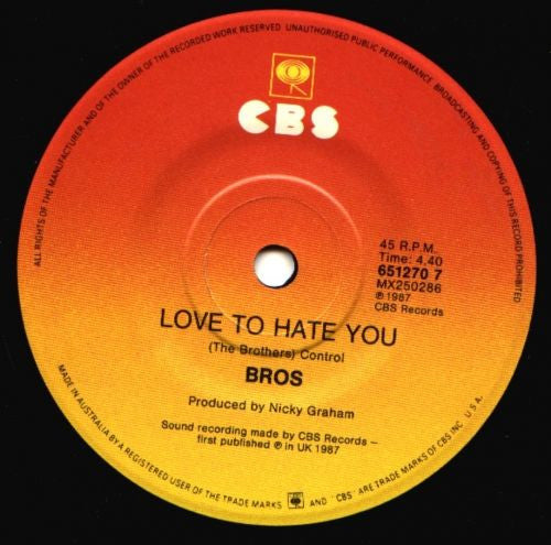 Bros : When Will I Be Famous? (7", Single)