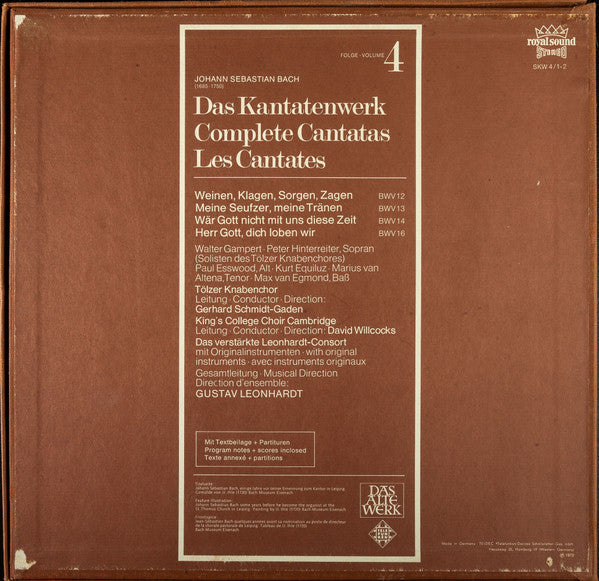 Bach* : Kantatenwerk · Complete Cantatas | BWV 12-16 | 4 (2xLP, RP + Box)