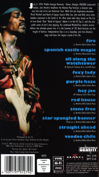 Jimi Hendrix : At The Atlanta Pop Festival (VHS, PAL)