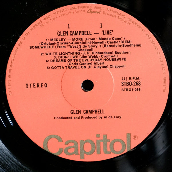 Glen Campbell : Live (2xLP, Album, RE, Ora)