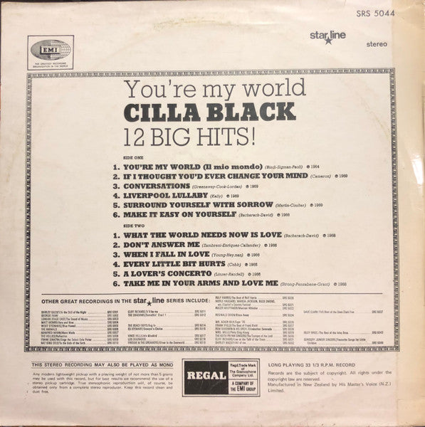 Cilla Black : You're My World (LP, Comp)