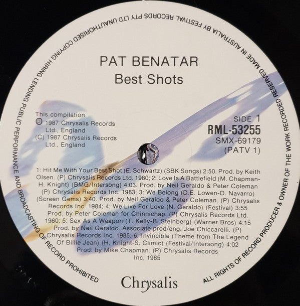 Pat Benatar : Best Shots (LP, Comp)