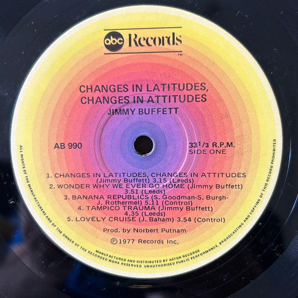 Jimmy Buffett : Changes In Latitudes Changes In Attitudes (LP, Album)