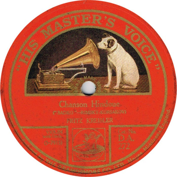 Fritz Kreisler : Chanson Hindoue /  Chanson Arabe (Shellac, 10")