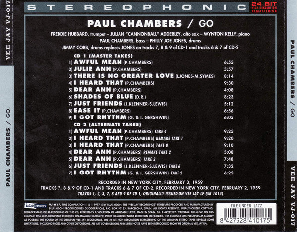 Paul Chambers (3) : Go (CD, Album, RE, RM + CD, Comp, RM)