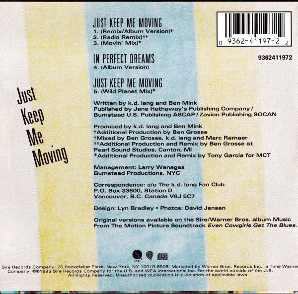 k.d. lang : Just Keep Me Moving (CD, Single, Car)