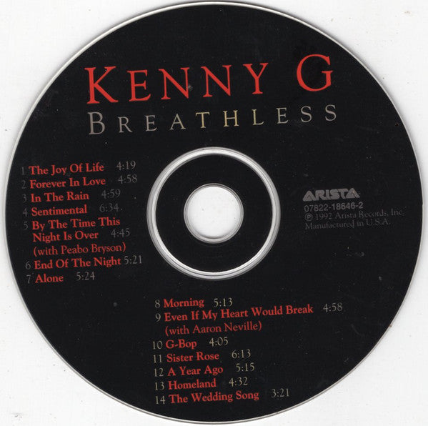 Kenny G (2) : Breathless (CD, Album, DIS)