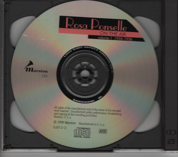 Rosa Ponselle : On The Air Volume 1 (1934-36) (CD)