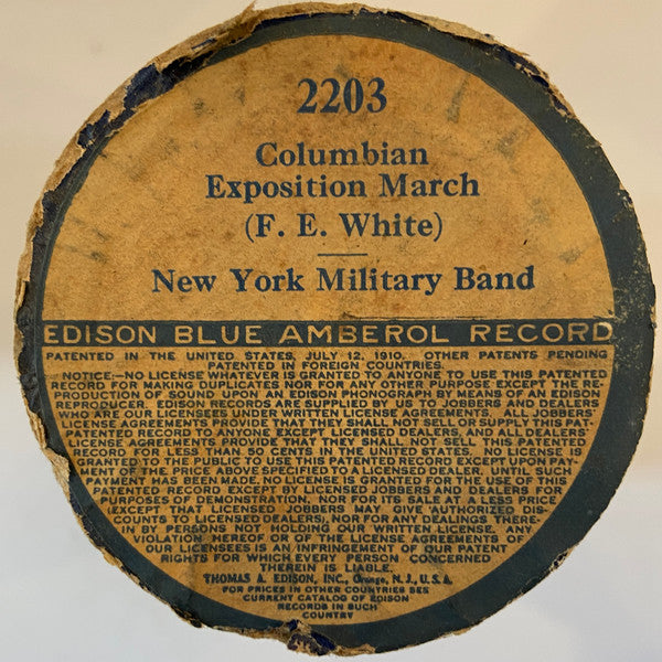 New York Military Band : Columbia Exposition March (Cyl, 4min)