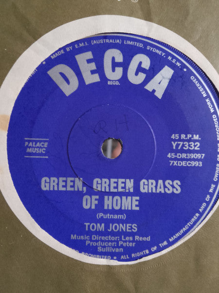 Tom Jones : Green, Green Grass Of Home (7")