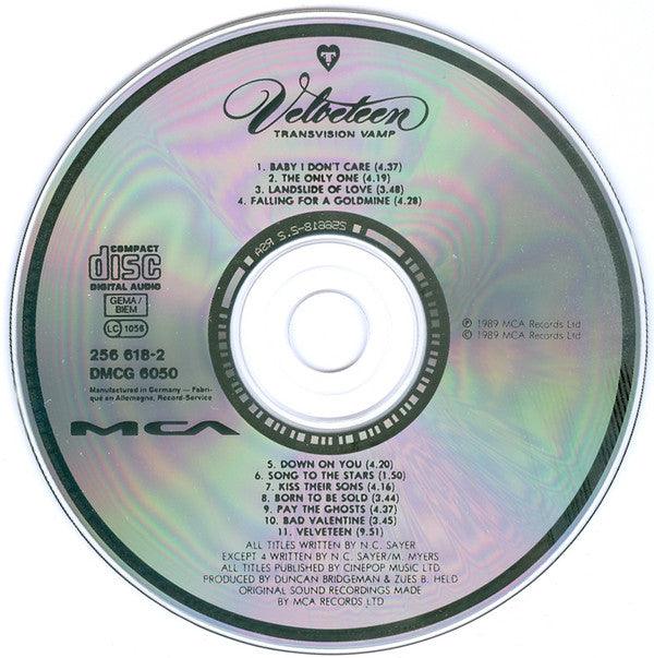Transvision Vamp : Velveteen (CD, Album)