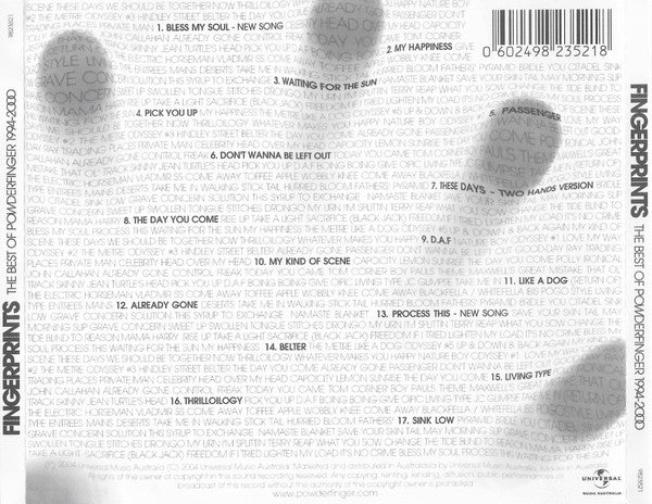 Powderfinger : Fingerprints (The Best Of Powderfinger 1994-2000) (CD, Comp)