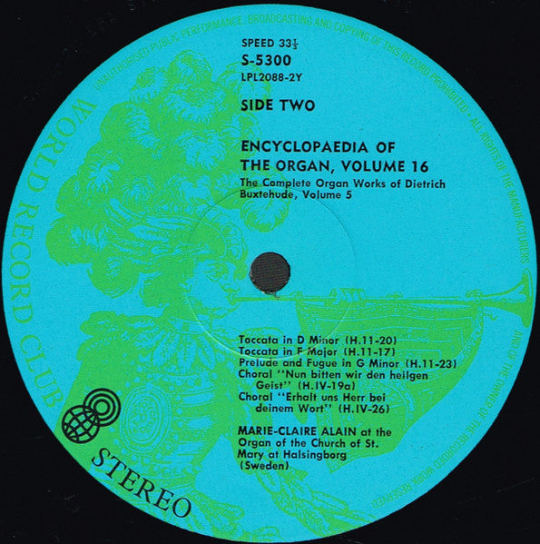 Dieterich Buxtehude, Marie-Claire Alain : The Encyclopaedia Of The Organ Volume Sixteen (LP, Album, Club)