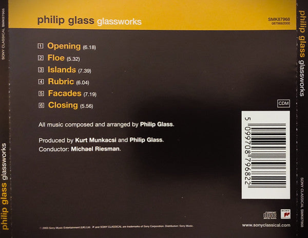 Philip Glass : Glassworks (CD, Album, RE)