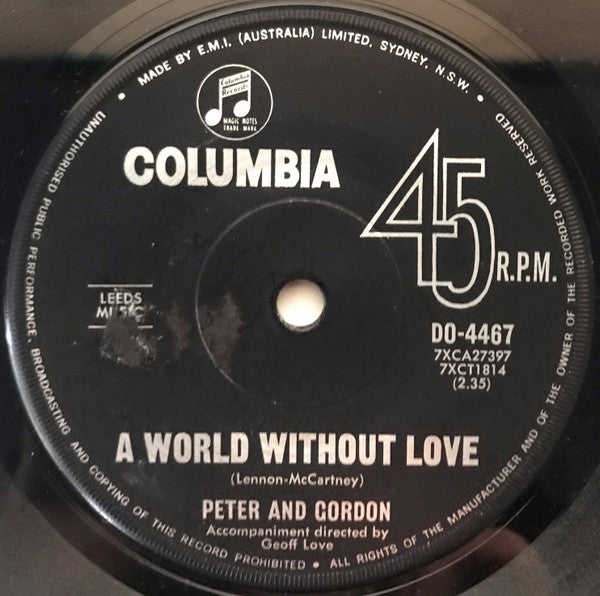 Peter & Gordon : A World Without Love (7", Single, Mono)