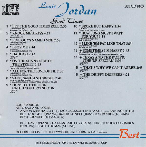 Louis Jordan : Good Times (CD, Comp)