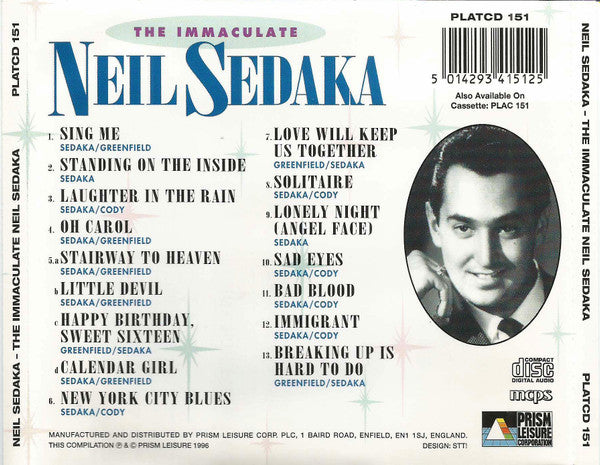 Neil Sedaka : The Immaculate Neil Sedaka (CD)
