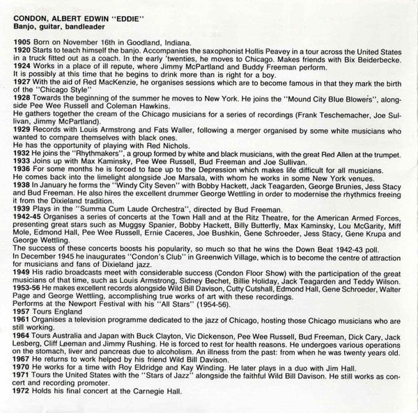 Eddie Condon : 1930 - 1944 (CD, Comp)