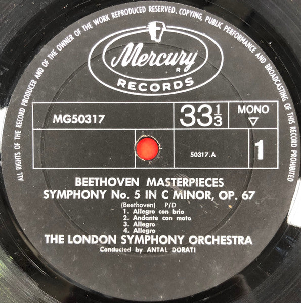 Ludwig van Beethoven, London Symphony Orchestra, Antal Dorati : Beethoven Symphony No. 5 / Egmont Overture / Consecration Of The House Overture (LP, Mono)
