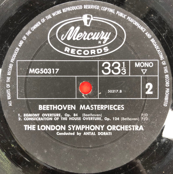 Ludwig van Beethoven, London Symphony Orchestra, Antal Dorati : Beethoven Symphony No. 5 / Egmont Overture / Consecration Of The House Overture (LP, Mono)