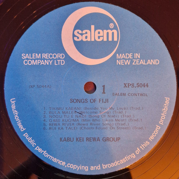 Kabu Kei Rewa Group : Songs Of Fiji (LP, Album, Comp, Mono)