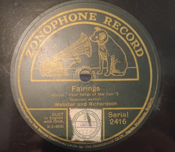 Webster And Richardson : Fairings / Come To The Fair (Shellac, 10")