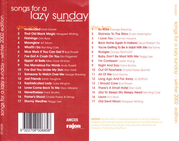 Various : Songs For A Lazy Sunday (Winter 2002) (2xCD, Comp)