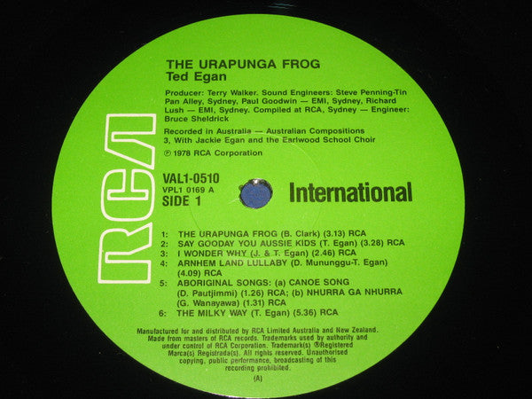Ted Egan : The Urapunga Frog (LP, Comp)