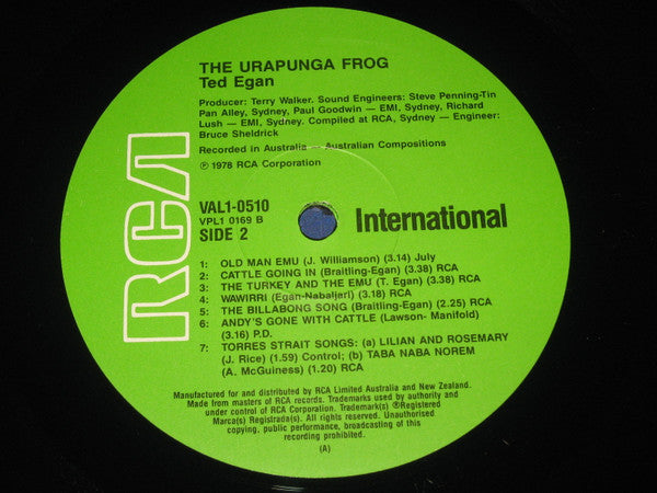 Ted Egan : The Urapunga Frog (LP, Comp)