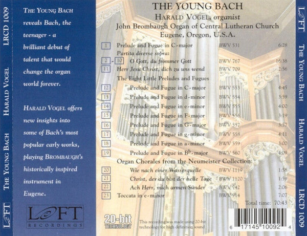 Bach*, Harald Vogel : The Young Bach  (CD, Album)