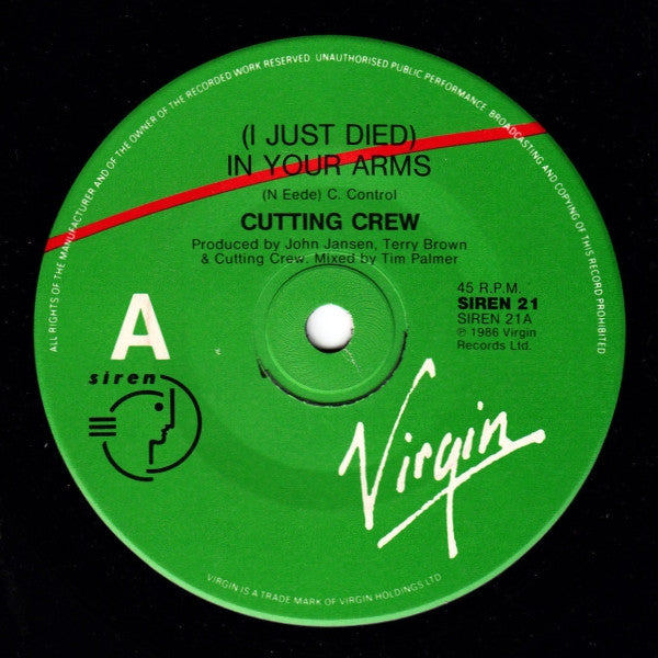 Cutting Crew : (I Just) Died In Your Arms (7", Single)