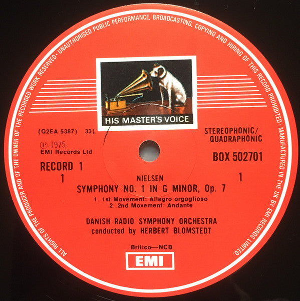 Carl Nielsen / Danish Radio Symphony Orchestra* / Herbert Blomstedt : The Six Symphonies - Violin Concerto - Clarinet Concerto - Flute Concerto (8xLP, Quad + Box)