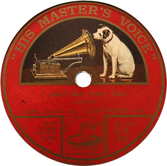 Alma Gluck - Louise Homer : I Need Thee Every Hour / Abide With Me (Shellac, 10")