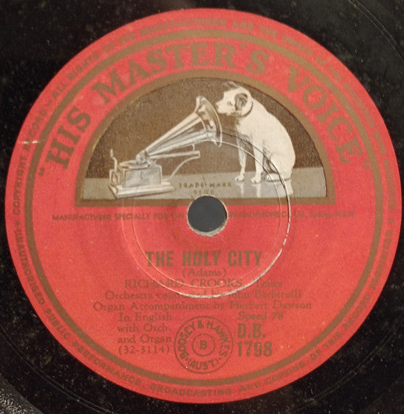 Richard Crooks (2) : The Holy City / Star Of Bethlehem  (Shellac, 10")