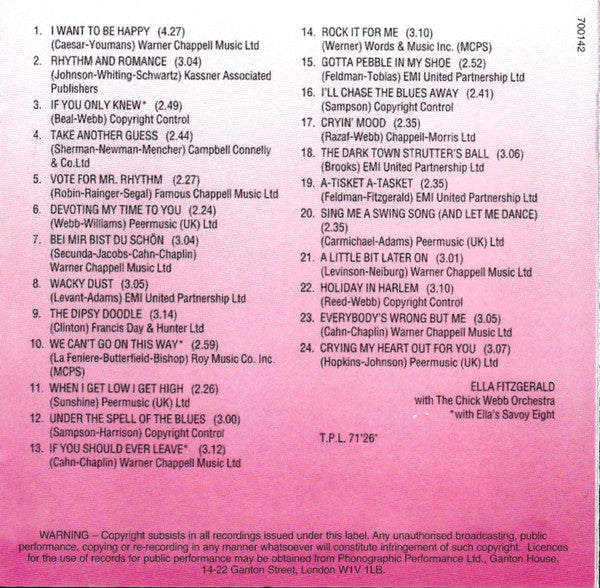 Ella Fitzgerald : A-Tisket A-Tasket (CD, Comp)