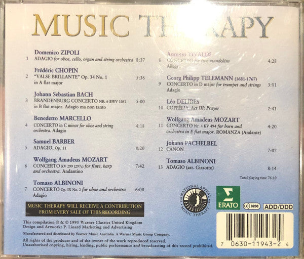 Various : Music Therapy (Music To Move The Mind, Body And Soul) (CD, Comp)