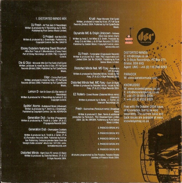 Distorted Minds : In The Mix (CD, Comp, Mixed)