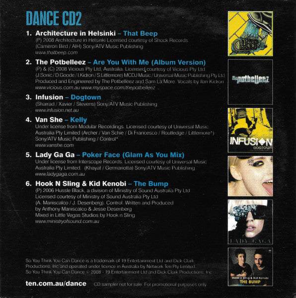 Various : So You Think You Can Dance Australia - Dance CD2 (CD, Comp, Promo, Smplr)