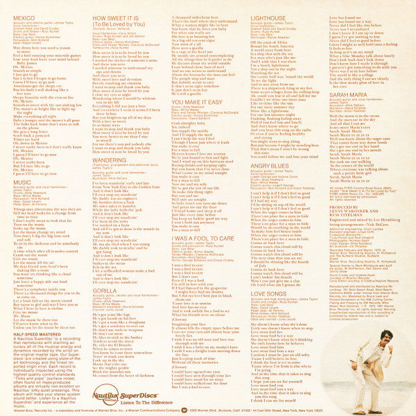 James Taylor (2) : Gorilla (LP, Album, RE, RM)