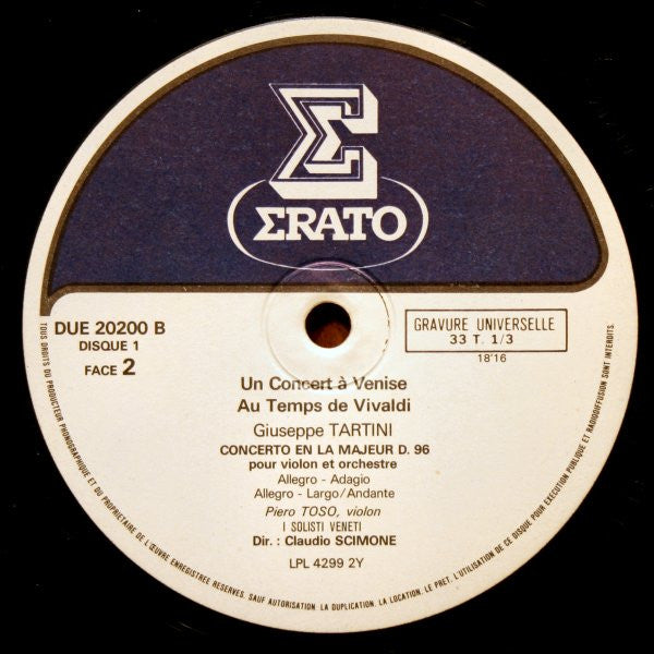 Antonio Vivaldi / Tomaso Albinoni / Giuseppe Tartini - Jean-Pierre Rampal • Pierre Pierlot • Piero Toso • Maurice Allard • I Solisti Veneti • Claudio Scimone : Un Concert À Venise Au Temps De Vivaldi (2xLP, Comp)