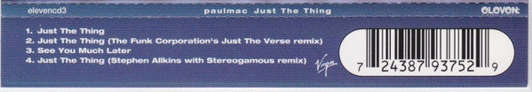 Paulmac Featuring Peta Morris : Just The Thing (CD, Single)