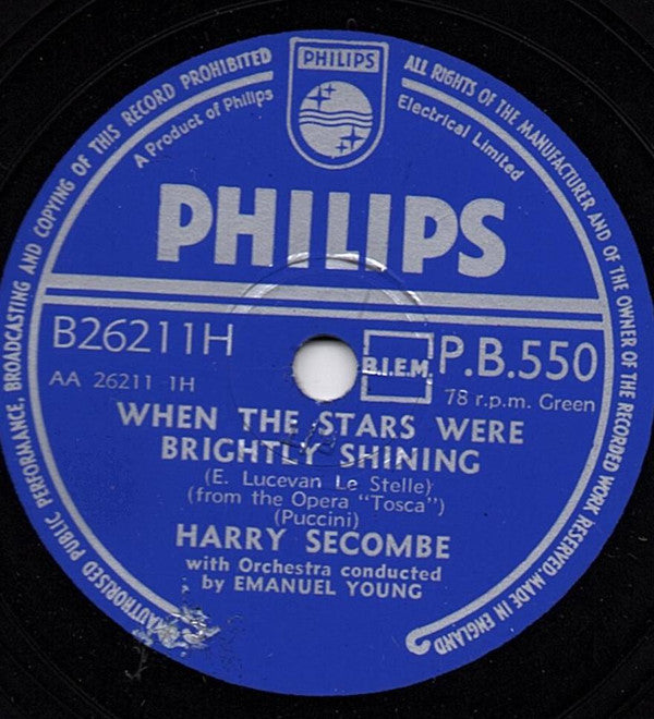 Harry Secombe : When The Stars Were Brightly Shining / None Shall Sleep Tonight (Shellac, 10")