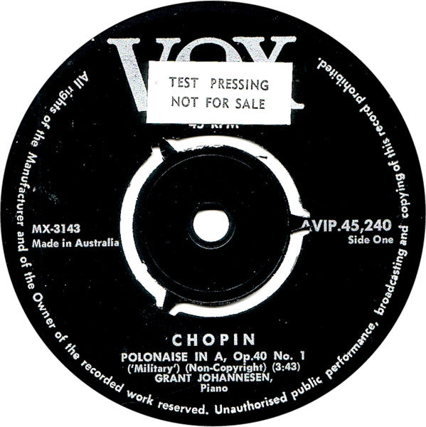 Grant Johannesen : Chopin Polonaises (7", EP)