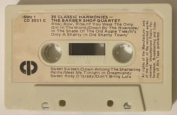 The Barber Shop Quartet : 20 Classic Harmonies (Cass)