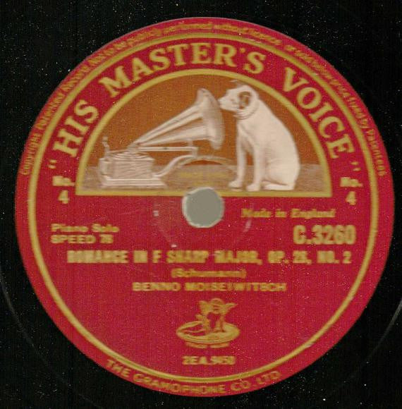 Benno Moiseiwitsch : Sonata In C Sharp Minor, Op. 27, No. 2 "Moonlight" (2xShellac, 12", Album)
