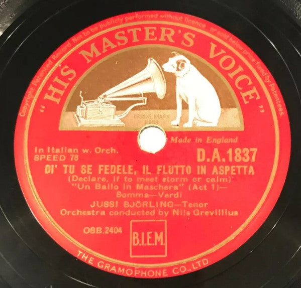 Jussi Björling : Questa O Quella / Di' Tu Se Fedele (Shellac, 10", RP, DT)