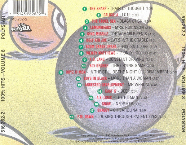 Various : 100% Hits Volume 8 (CD, Comp)