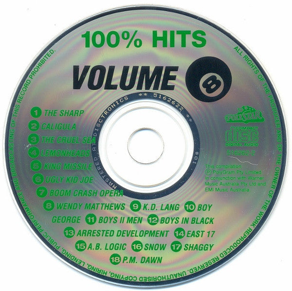 Various : 100% Hits Volume 8 (CD, Comp)