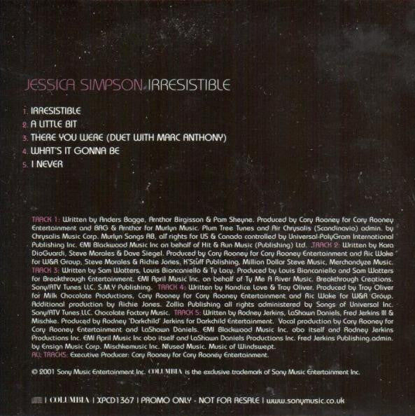 Jessica Simpson : Irresistible (Album Sampler) (CD, Promo, Smplr, Car)